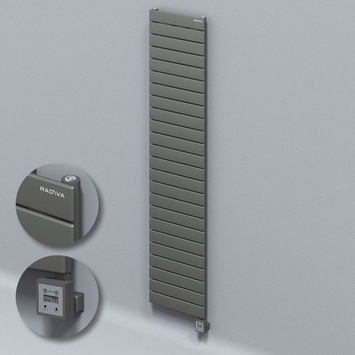 Radiva - Type 10H Electric Steel Decorative Radiator 1772x400 Anthracite (KTX3 Thermostat) 1000W