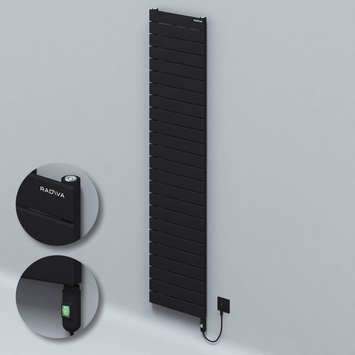 Radiva - Type 10H Electric Steel Decorative Radiator 1772x400 Black (On/Off Button) 900W