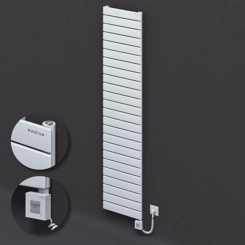 Type 10H Electric Steel Decorative Radiator 1772x400 White (KTX1 Thermostat) 1000W Spiral Cable