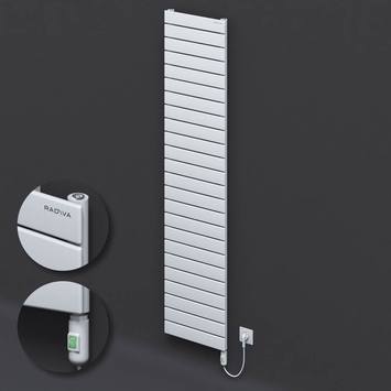 Radiva - Type 10H Electric Steel Decorative Radiator 1772x400 White (On/Off Button) 900W
