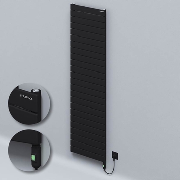 Radiva - Type 10H Electric Steel Decorative Radiator 1772x500 Black (On/Off Button) 900W