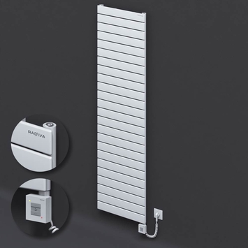 Radiva - Type 10H Electric Steel Decorative Radiator 1772x500 White (KTX1 Thermostat) 1000W Spiral Cable