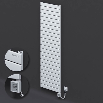 Radiva - Type 10H Electric Steel Decorative Radiator 1772x500 White (KTX3 Thermostat) 1000W Spiral Cable