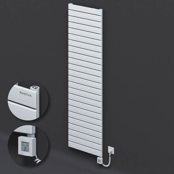 Radiva - Type 10H Electric Steel Decorative Radiator 1772x500 White (KTX4 Thermostat) 1000W Spiral Cable
