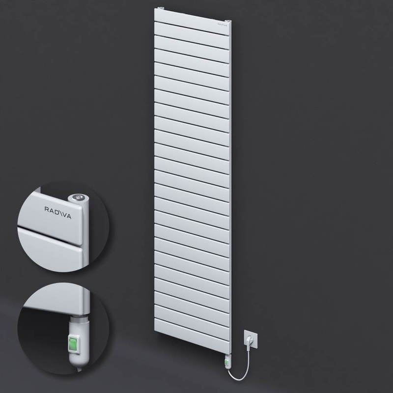 Type 10H Electric Steel Decorative Radiator 1772x500 White (On/Off Button) 900W