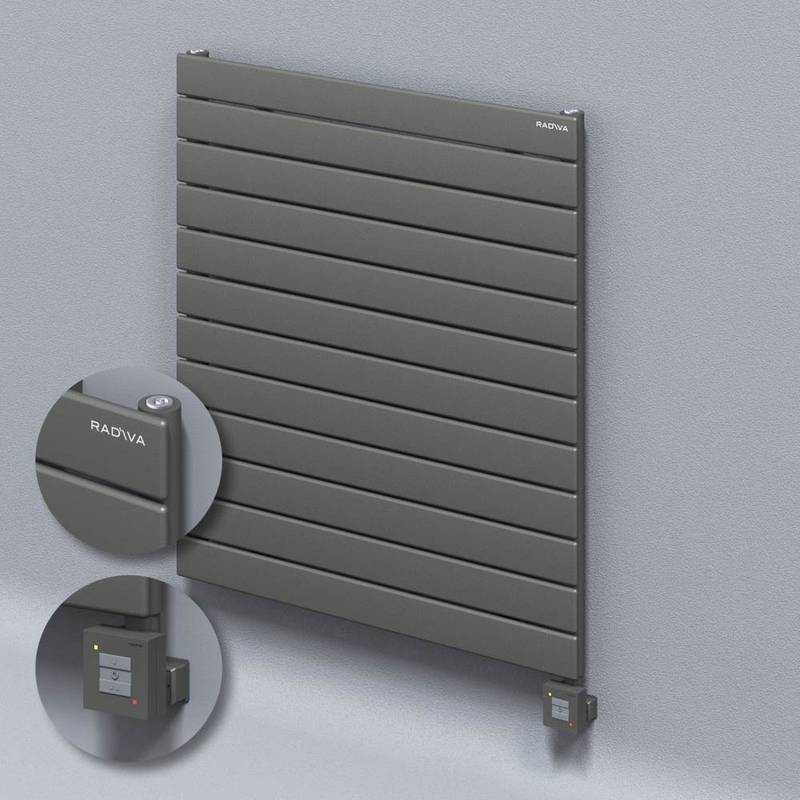 Type 10H Electric Steel Decorative Radiator 884x800 Anthracite (KTX1 Thermostat) 1000W