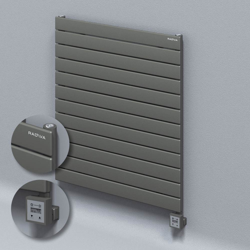Type 10H Electric Steel Decorative Radiator 884x800 Anthracite (KTX3 Thermostat) 1000W