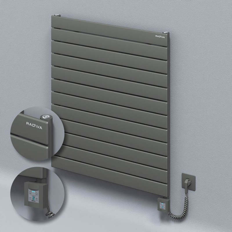 Type 10H Electric Steel Decorative Radiator 884x800 Anthracite (KTX4 Thermostat) 1000W Spiral Cable
