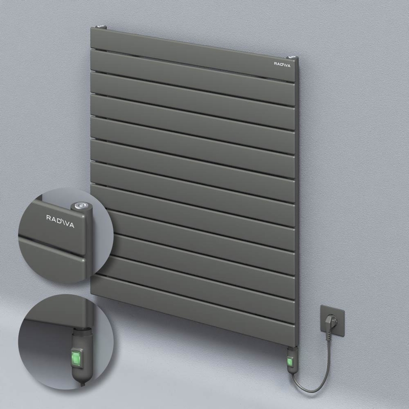 Type 10H Electric Steel Decorative Radiator 884x800 Anthracite (On/Off Button) 900W