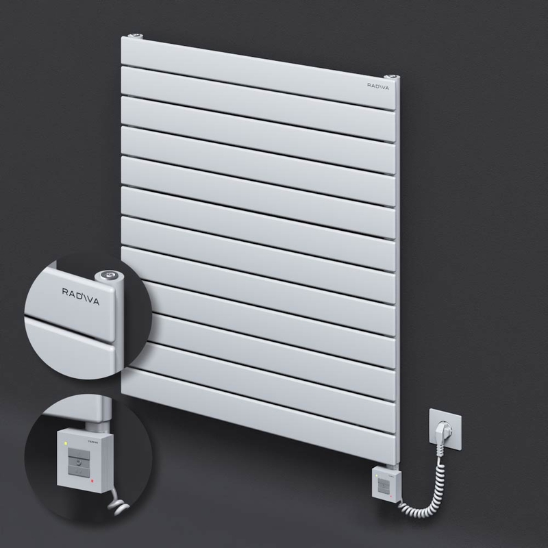 Type 10H Electric Steel Decorative Radiator 884x800 White (KTX1 Thermostat) 1000W Spiral Cable