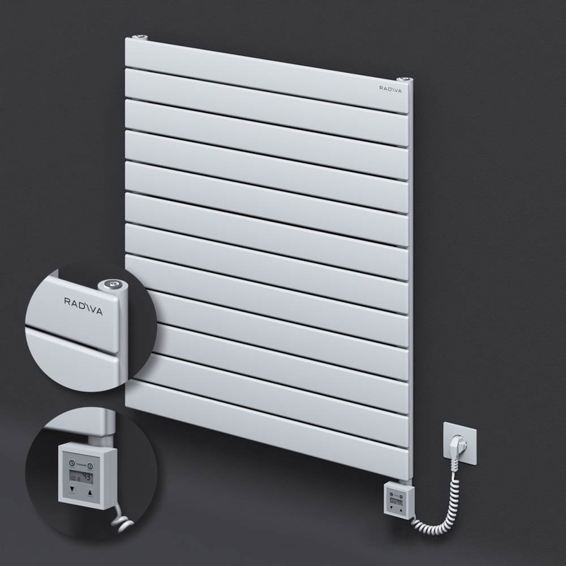 Type 10H Electric Steel Decorative Radiator 884x800 White (KTX3 Thermostat) 1000W Spiral Cable