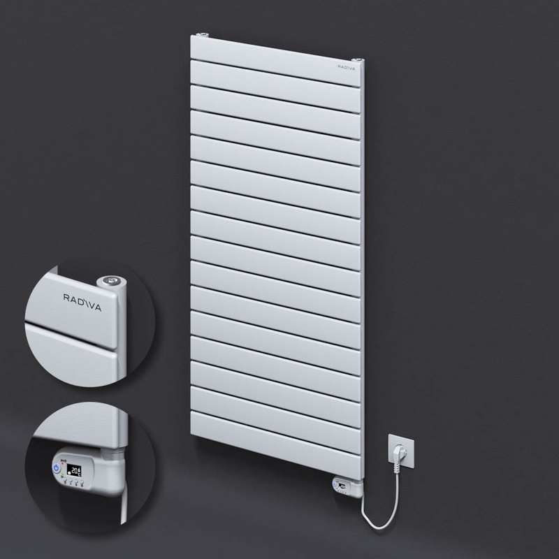 Type 10H Electric Steel Radiateur Décoratif 1180x600 Blanc (Thesis Thermostat) 900W