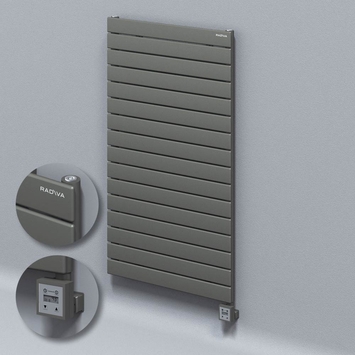 Radiva - Type 10H Electric Steel Radiateur Décoratif 1180x700 Anthracite (KTX3 Thermostat) 1000W
