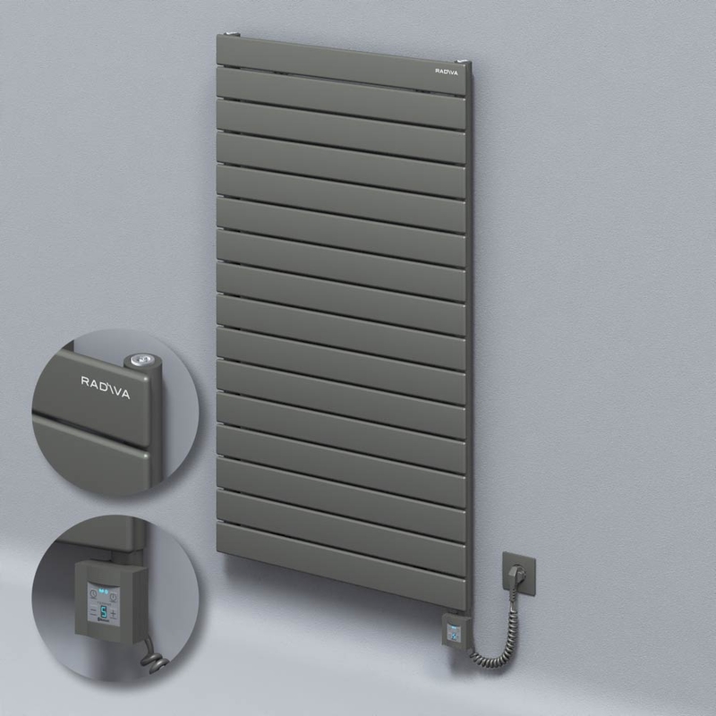 Type 10H Electric Steel Radiateur Décoratif 1180x700 Anthracite (KTX4 Thermostat) 1000W Câble spiralé