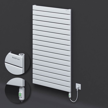  - Type 10H Electric Steel Radiateur Décoratif 1180x700 Blanc (Bouton Marche/Arrêt) 900W