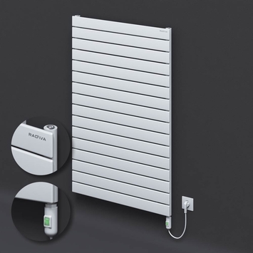 Radiva - Type 10H Electric Steel Radiateur Décoratif 1180x800 Blanc (Bouton Marche/Arrêt) 1200W