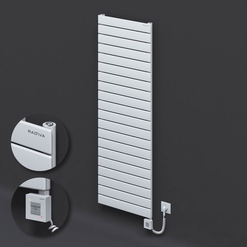 Type 10H Electric Steel Radiateur Décoratif 1476x500 Blanc (KTX1 Thermostat) 1000W Câble spiralé