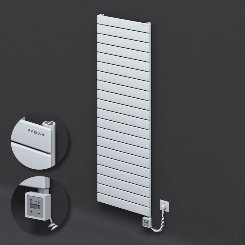 Type 10H Electric Steel Radiateur Décoratif 1476x500 Blanc (KTX3 Thermostat) 1000W Câble spiralé