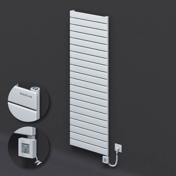 Radiva - Type 10H Electric Steel Radiateur Décoratif 1476x500 Blanc (KTX4 Thermostat) 1000W Câble spiralé