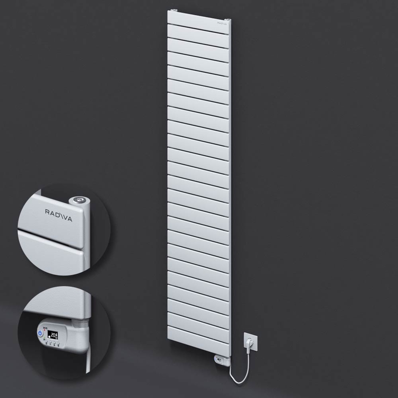 Type 10H Electric Steel Radiateur Décoratif 1772x400 Blanc (Thesis Thermostat) 900W