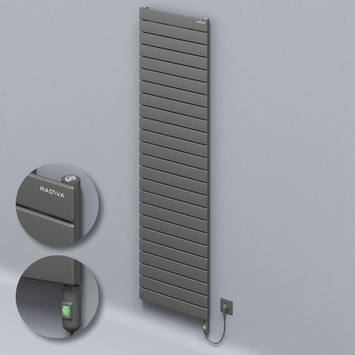 Radiva - Type 10H Electric Steel Radiateur Décoratif 1772x500 Anthracite (Bouton Marche/Arrêt) 900W