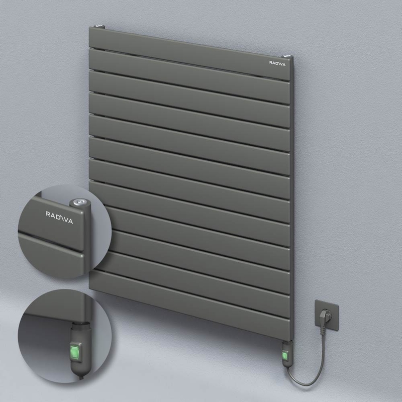 Type 10H Electric Steel Radiateur Décoratif 884x800 Anthracite (Bouton Marche/Arrêt) 900W