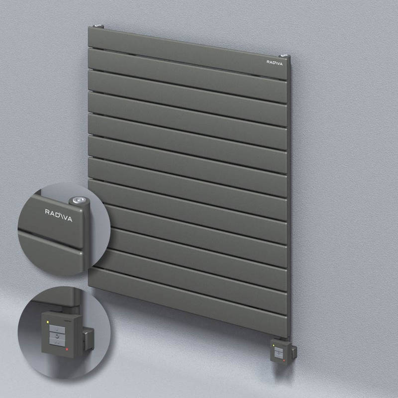 Type 10H Electric Steel Radiateur Décoratif 884x800 Anthracite (KTX1 Thermostat) 1000W