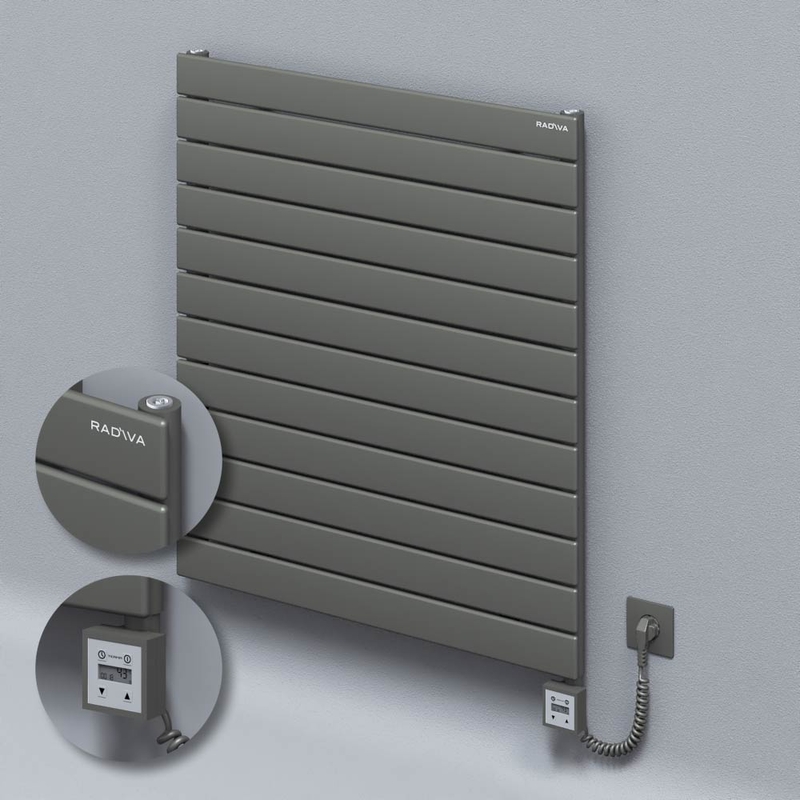 Type 10H Electric Steel Radiateur Décoratif 884x800 Anthracite (KTX3 Thermostat) 1000W Câble spiralé