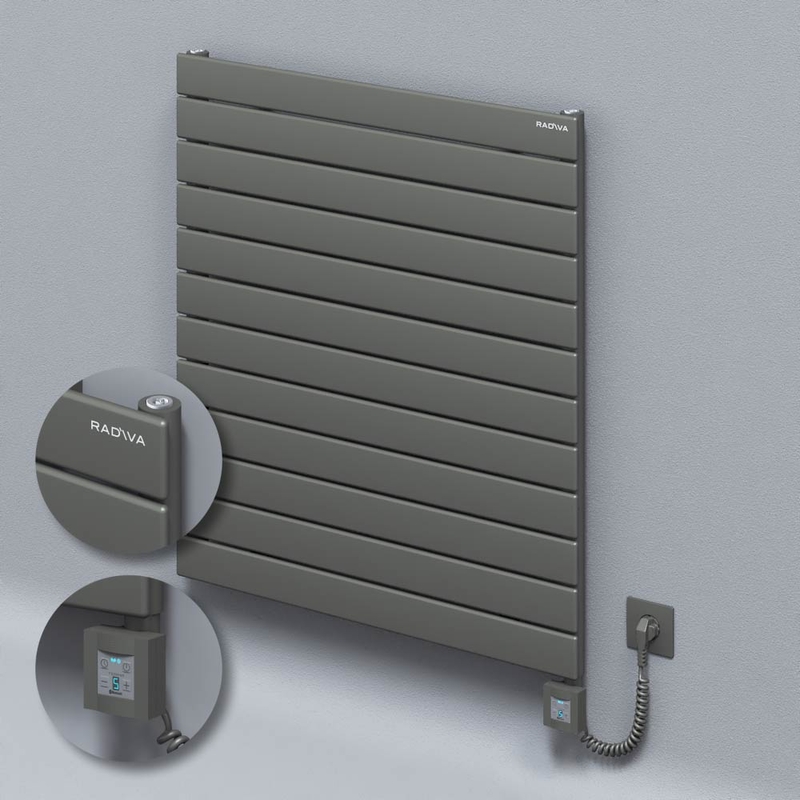 Type 10H Electric Steel Radiateur Décoratif 884x800 Anthracite (KTX4 Thermostat) 1000W Câble spiralé