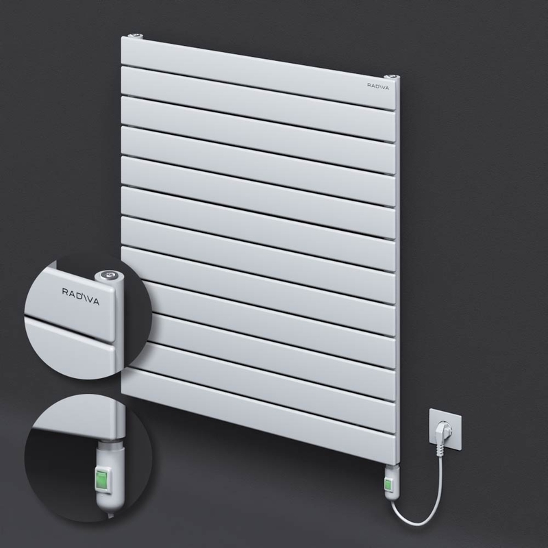 Type 10H Electric Steel Radiateur Décoratif 884x800 Blanc (Bouton Marche/Arrêt) 900W