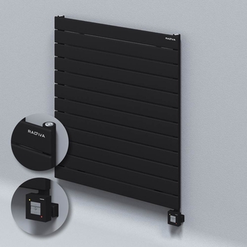Radiva - Type 10H Electric Steel Radiateur Décoratif 884x800 Noir (KTX1 Thermostat) 1000W