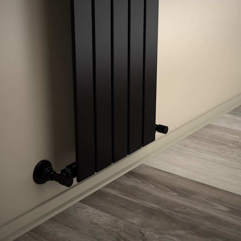 Type 10V Decorative Radiator 1600x366 Matte Black