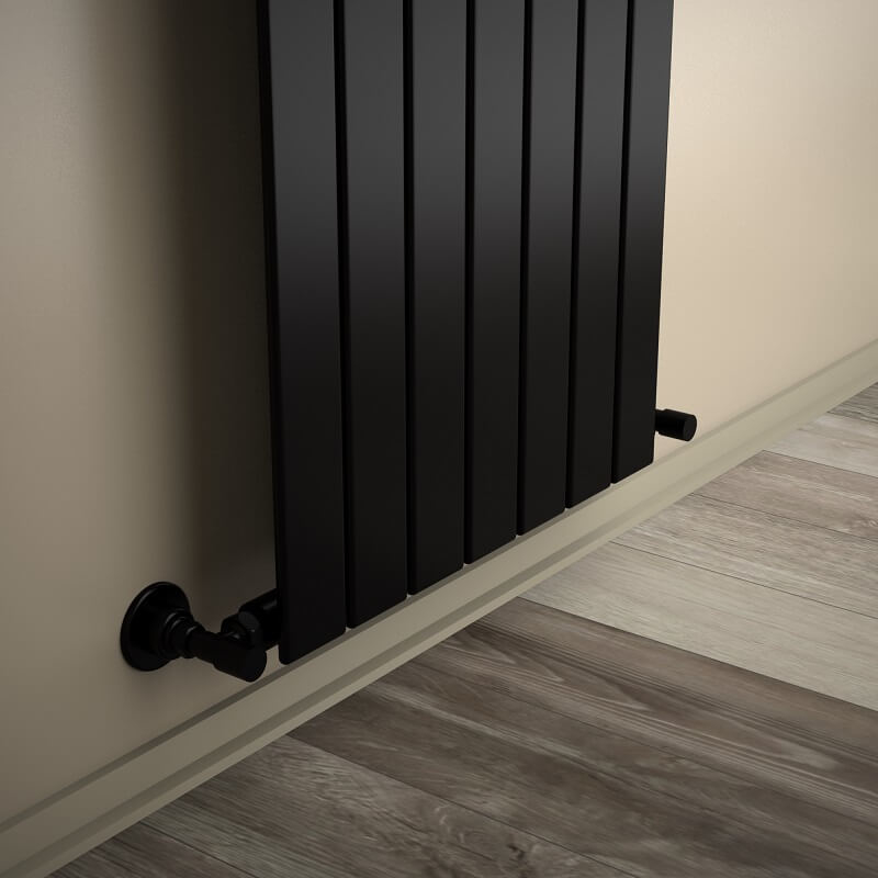 Type 10V Decorative Radiator 1800x514 Matte Black