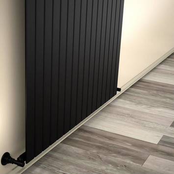 - Type 10V Decorative Radiator 400x1180 Matte Black  - Type 10V Decorative Radiator 400x1180 Matte Black