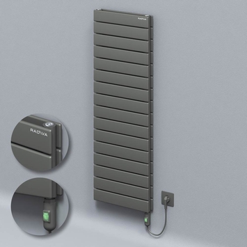 Radiva - Type 20H Electric Steel Decorative Radiator 1180x400 Anthracite (On/Off Button) 900W