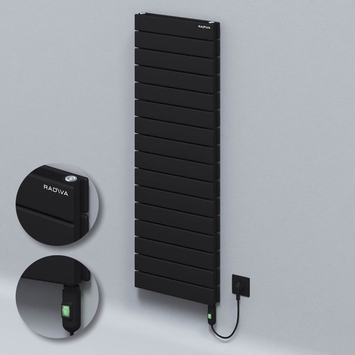 Radiva - Type 20H Electric Steel Decorative Radiator 1180x400 Black (On/Off Button) 900W
