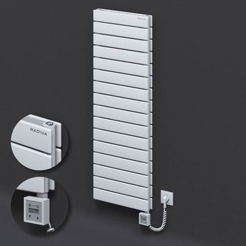 Radiva - Type 20H Electric Steel Decorative Radiator 1180x400 White (KTX3 Thermostat) 1000W Spiral Cable
