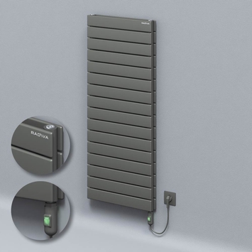 Radiva - Type 20H Electric Steel Decorative Radiator 1180x500 Anthracite (On/Off Button) 900W