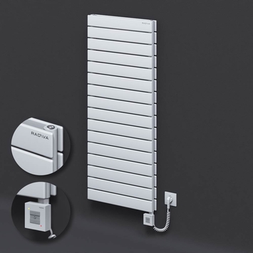 Radiva - Type 20H Electric Steel Decorative Radiator 1180x500 White (KTX1 Thermostat) 1000W Spiral Cable