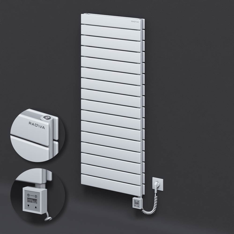 Type 20H Electric Steel Decorative Radiator 1180x500 White (KTX3 Thermostat) 1000W Spiral Cable