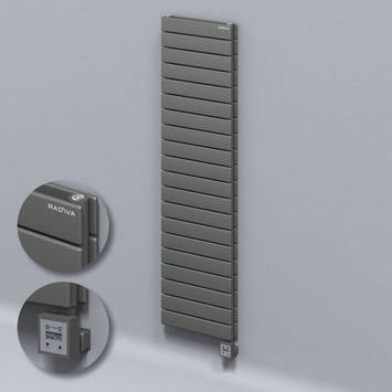Radiva - Type 20H Electric Steel Decorative Radiator 1476x400 Anthracite (KTX3 Thermostat) 1000W