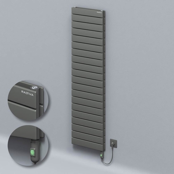 Radiva - Type 20H Electric Steel Decorative Radiator 1476x400 Anthracite (On/Off Button) 900W