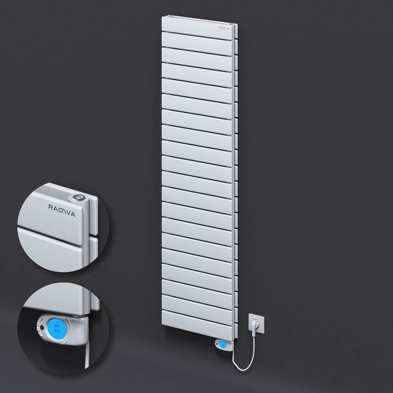 Type 20H Electric Steel Decorative Radiator 1476x400 White (Musa Thermostat) 900W