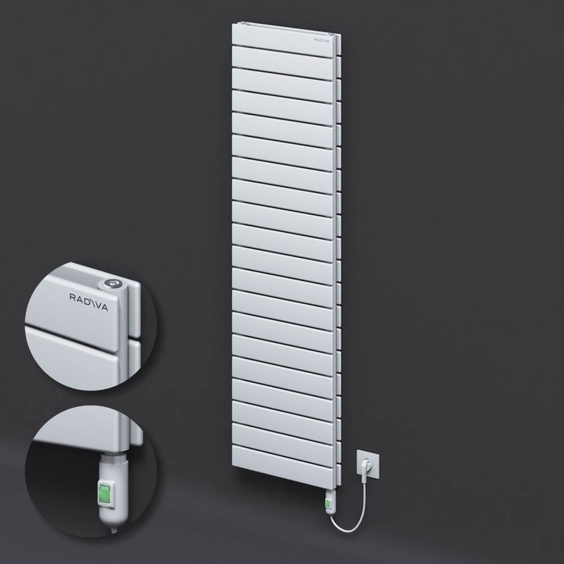 Type 20H Electric Steel Decorative Radiator 1476x400 White (On/Off Button) 900W