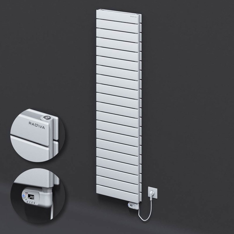 Type 20H Electric Steel Decorative Radiator 1476x400 White (Thesis Thermostat) 900W