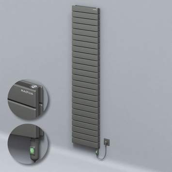 Radiva - Type 20H Electric Steel Decorative Radiator 1772x400 Anthracite (On/Off Button) 1200W