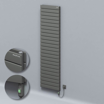 Radiva - Type 20H Electric Steel Decorative Radiator 1772x500 Anthracite (On/Off Button) 1500W
