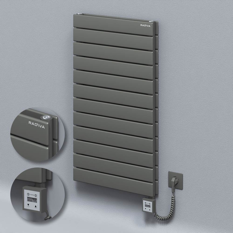 Type 20H Electric Steel Decorative Radiator 884x500 Anthracite (KTX3 Thermostat) 1000W Spiral Cable