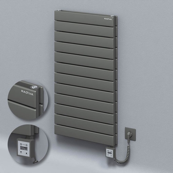 Radiva - Type 20H Electric Steel Decorative Radiator 884x500 Anthracite (KTX3 Thermostat) 1000W Spiral Cable