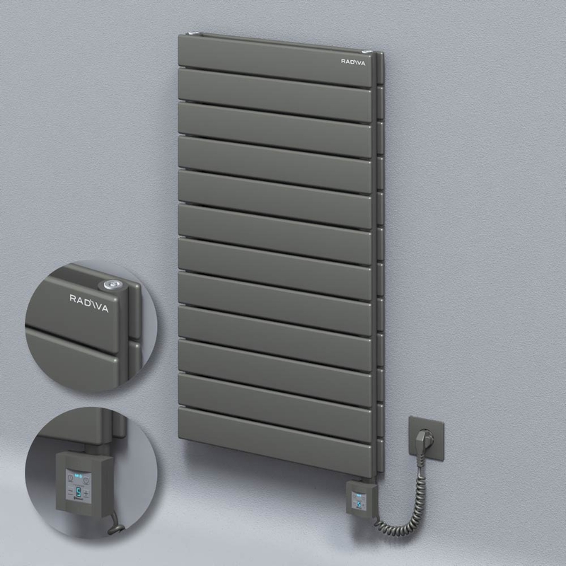 Type 20H Electric Steel Decorative Radiator 884x500 Anthracite (KTX4 Thermostat) 1000W Spiral Cable